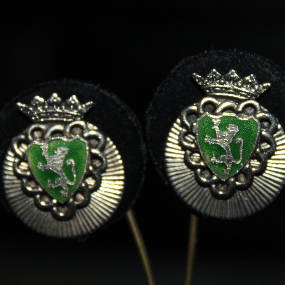 Estate Scottish Lion Crown Coat of Arms Earrings